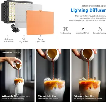 NEEWER 160 LED CN-160 Dimmable Ultra High Power Panel Digital Camera Camcorder Video Light LED Light Compatible with Camera detail image
