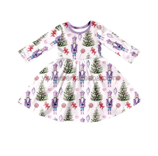 Factory Odm Oem Preorder Toddler Boutique Clothing Little Girls Purple
