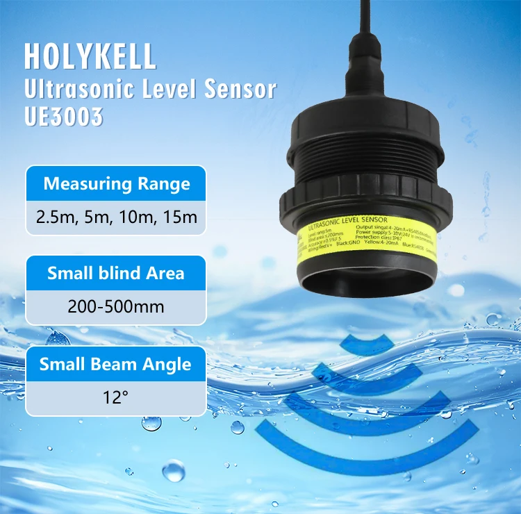 Holykell OEM IP67 Ultrasonic Sensor Fuel Tank Level Meter Model UE3003
