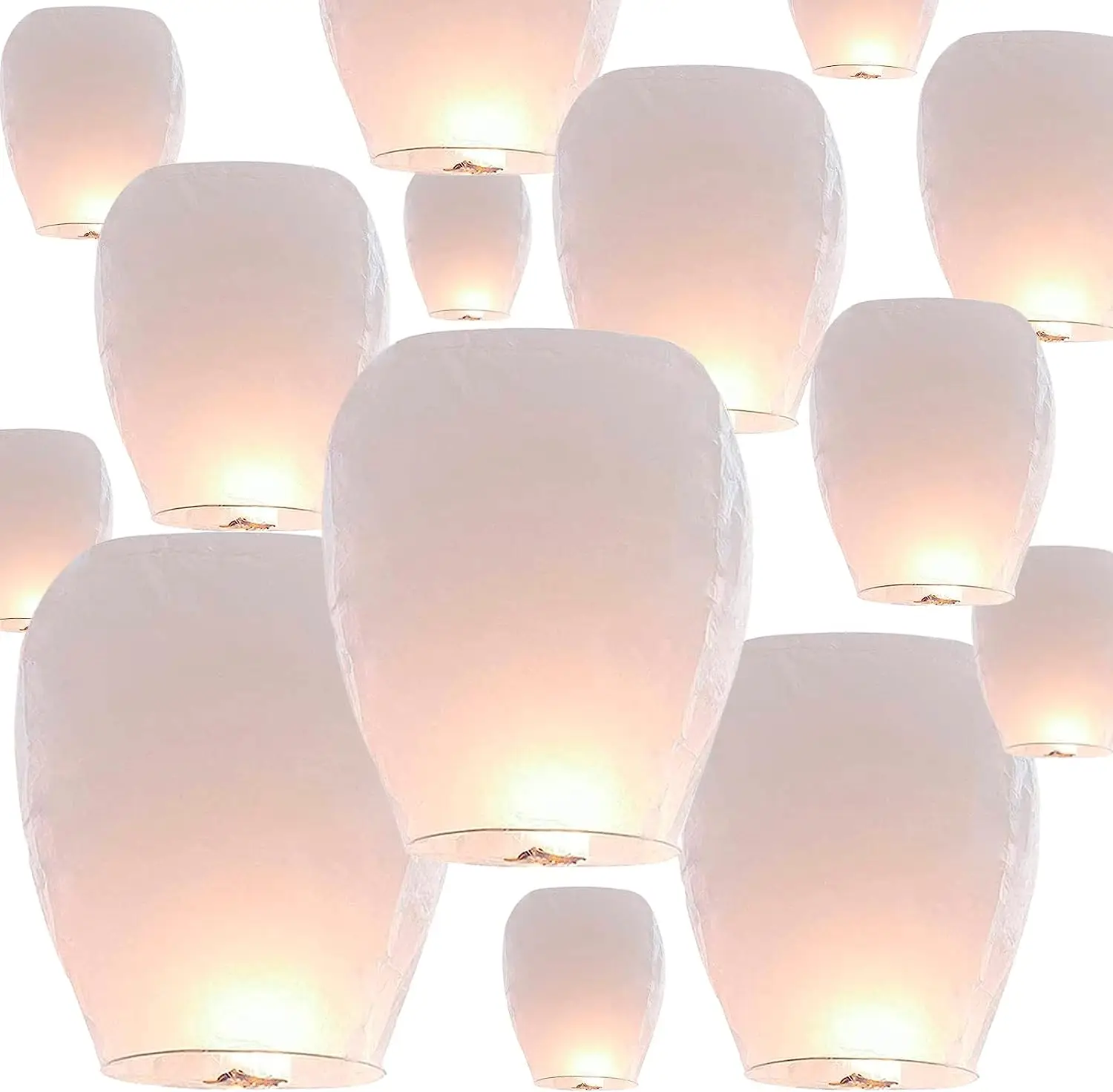 20 Pack Biodegradable Chinese Lanterns Sky Flying Balloons Light