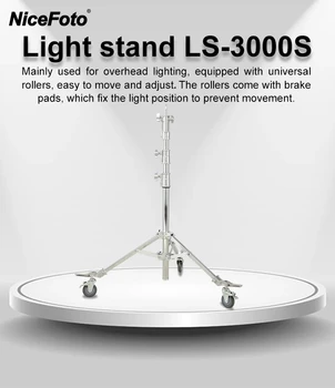 Multi-functional Stainless Light Stand With Wheels Professional  for Photo Studio Photographic Light Stand Tripod With Wheel detail image