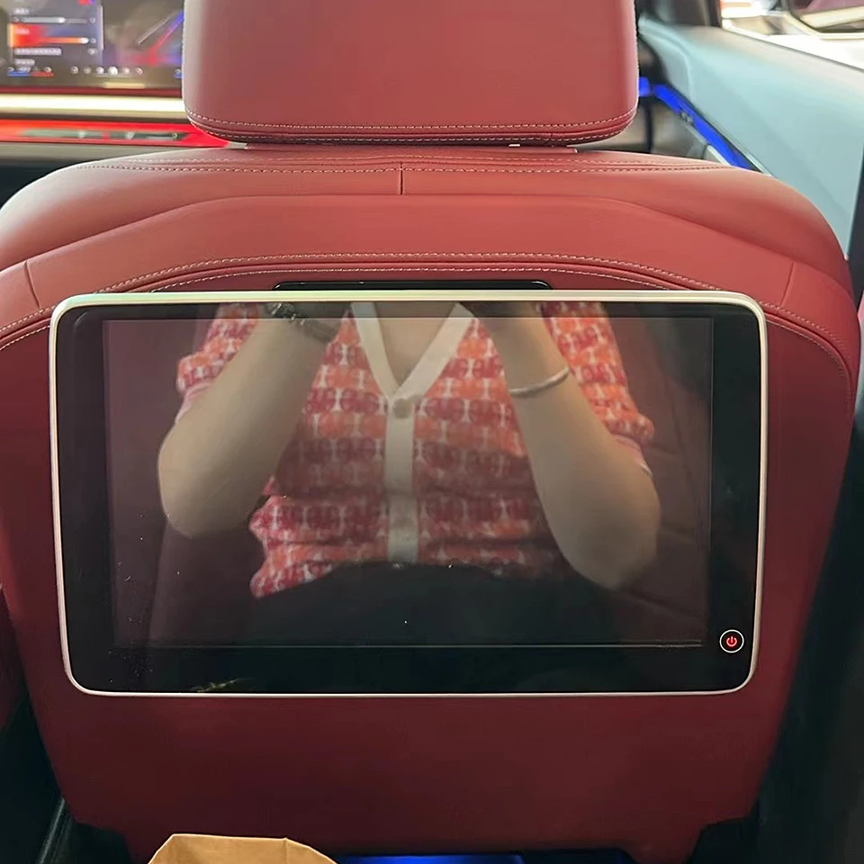 Android Headrest Video Player Rear Seat TV Screens for BMW X5 G05 X6 X7 23-24 Built-in Powers Socket Plug and Play Media Display