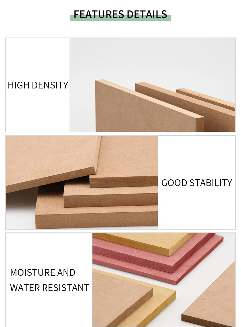 18mm Plain Mdf Raw Wood Fiberboards Wood Standard Laminated Mdf Board