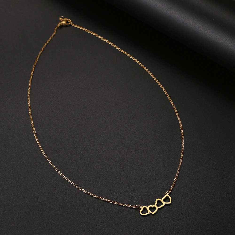 Wholesale Sweet Love Connection Heart Choker Necklace Statement Girlfriend  Gift Cute Gold Color Necklace Stainless Steel Jewelry From m.