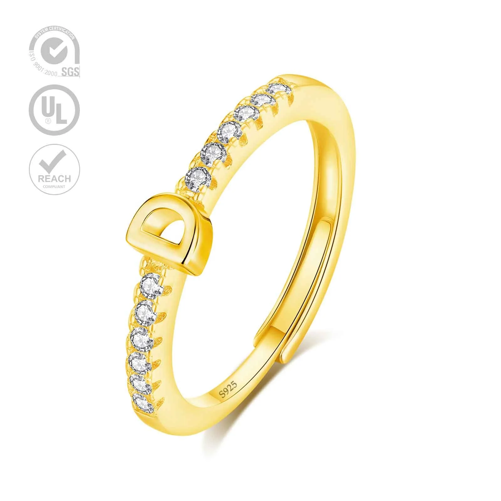 Tanishq Ring With Letter D Mia By Tanishq Letter A 14k Yellow Gold