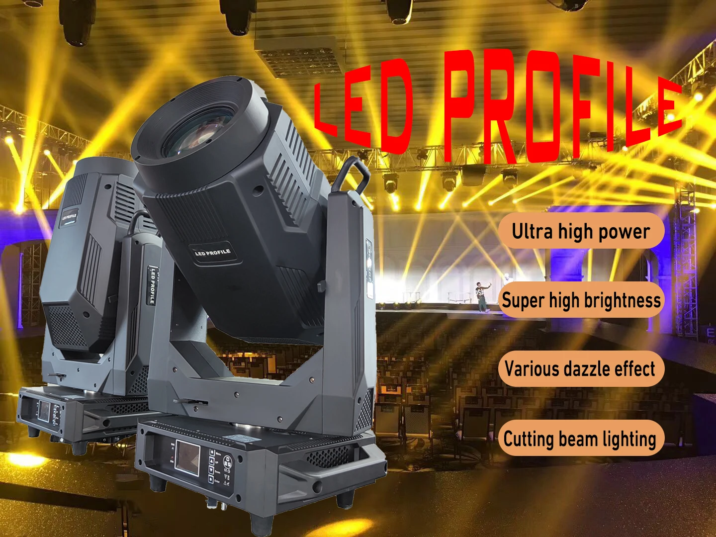 Powerful 1100W DMX RDM 4in1 Moving Lights LED PROFILE Cutting Light Frame for Speech Bar Banquet Hall Disco Performance