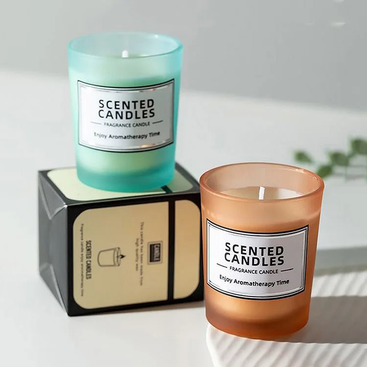 Straight Sided Empty Luxury Custom Colorful Candle Jars with Lid and Boxes Packaging Glass Jars with Lids for Candles