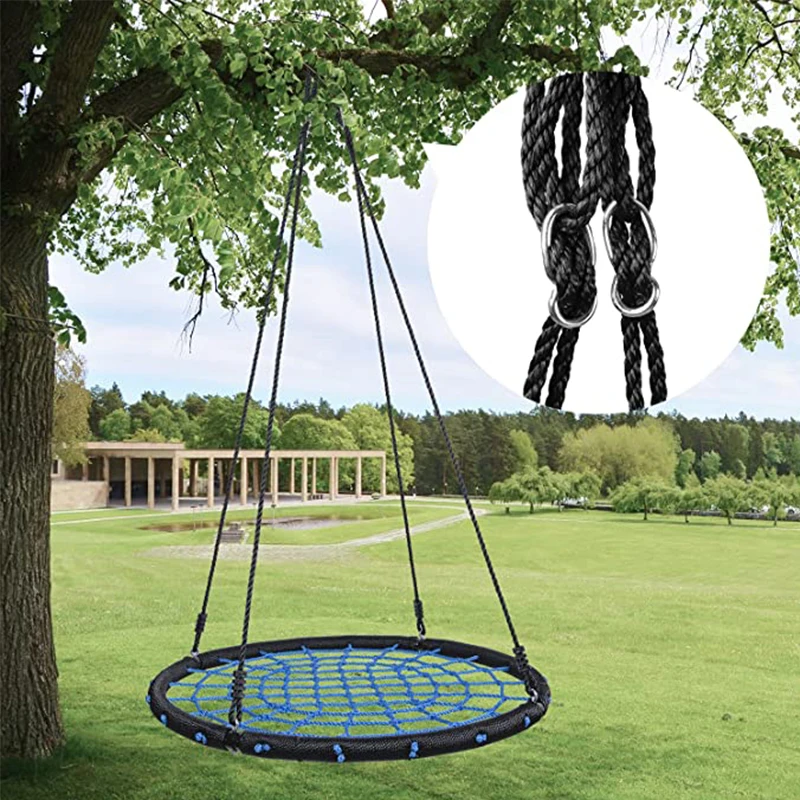 Spider Web Net Swing for Kids Outdoor Large Web Swings for Tree with 4 Adjustable Hanging Ropes