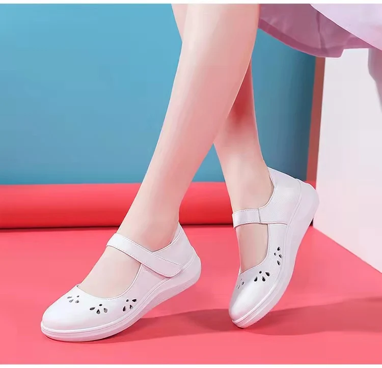Anti-slip Nursing Shoes Hospital for Women White Shoes Comfort Breathable Soft Bottom Flat Nurse Safety Work Shoes