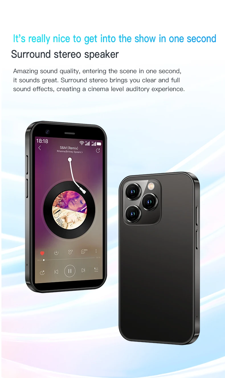 SOYES XS15 Mini Smart Mobile Phone 3.0 Inch Android 8.1 Smartphone 2GB RAM+16GB ROM Dual SIM Google Play Store 3G Cellphones