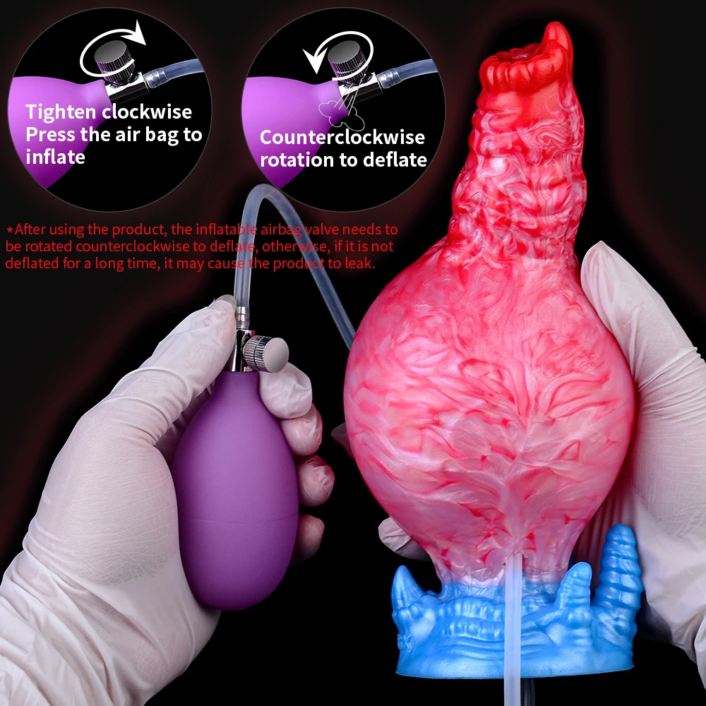 Fantasy Inflatable Anal Plug with Pump Butt Shower Enema Silicone Fetish BDSM Anal Sex Large Anus Plug Dilator Prostate Sex Toys