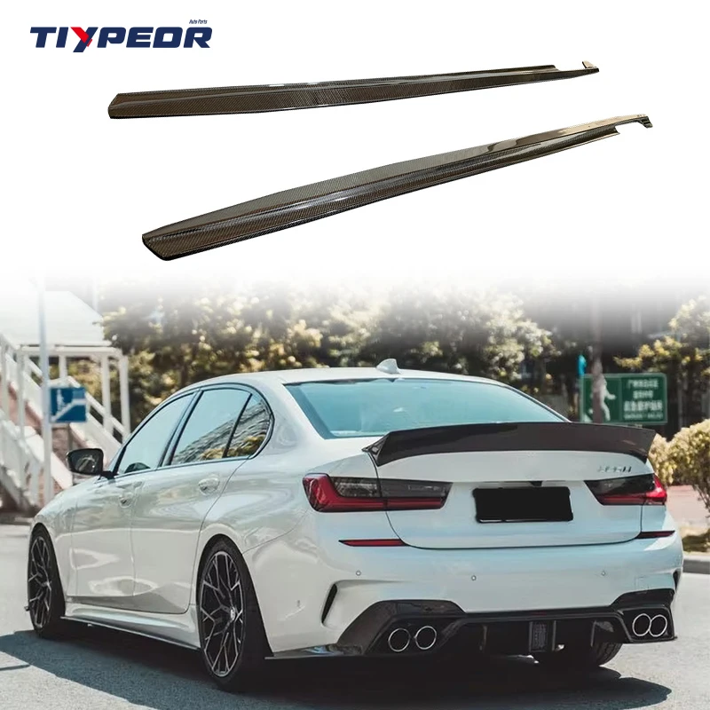 product tiypeor carbon fiber side skirts extensions body kit for bmw 3 series g20 2019  cmst style323-3