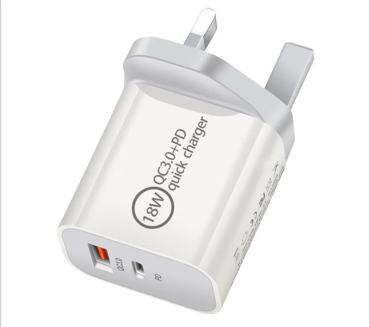 Pd18w charger QC 3.0 fast charging head 20W dual port qc3.0 + PD Anglo Australian fast charging charger