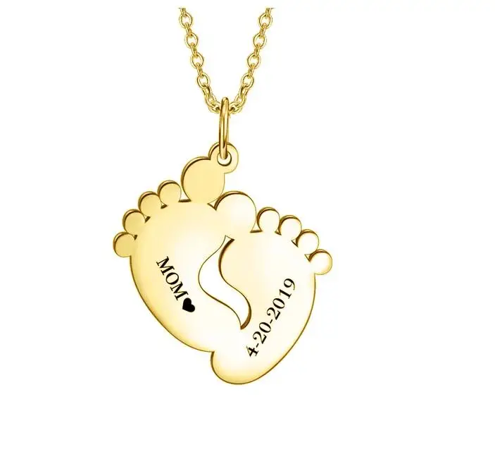 Baby Feet Monogram Necklace