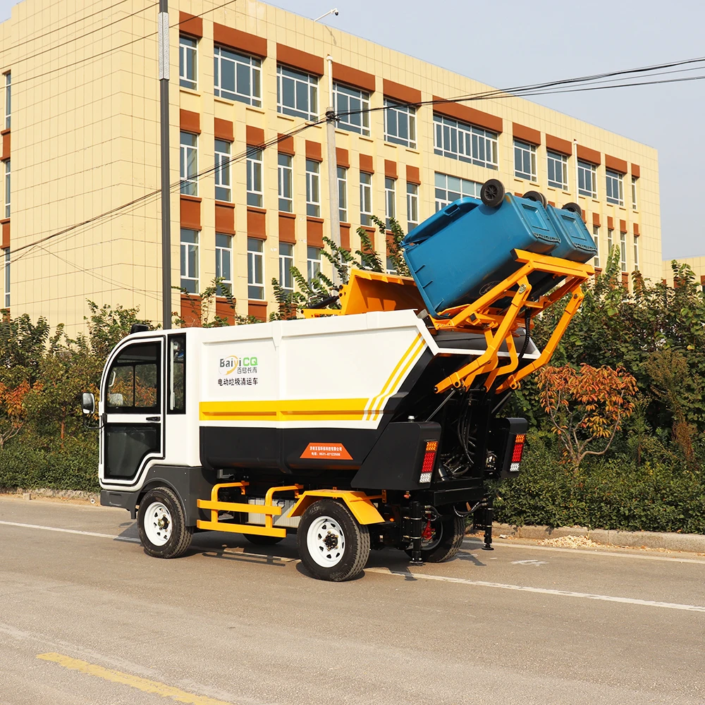 Garbage Trucks Electric Roll Off Container Garbage Truck Hook Arm Lifting Garbage Truck