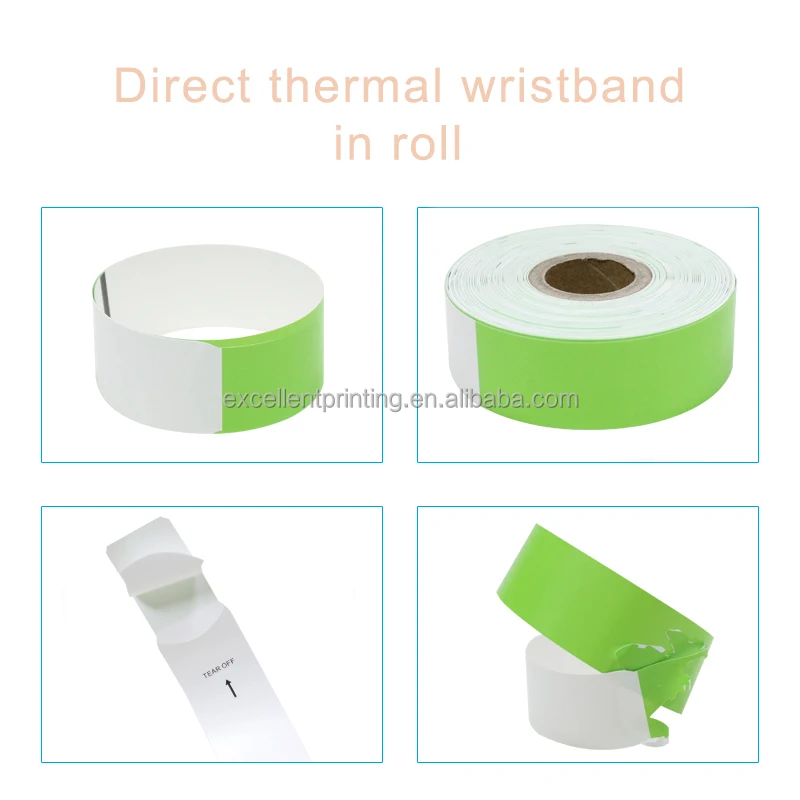 Direct Printing Thermal Wristband Roll Identification Bracelet