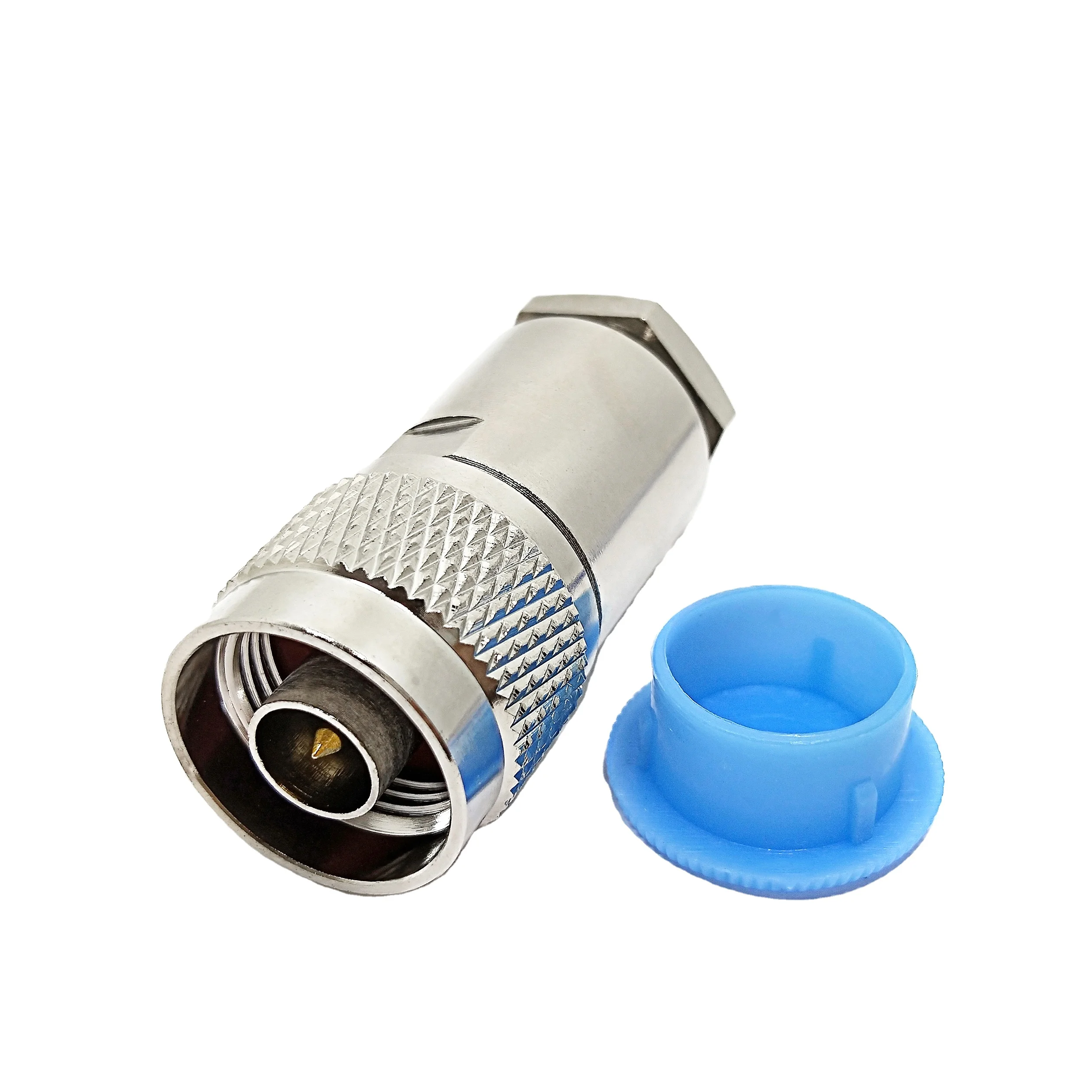Factory High Performance N Male Plug Straight CLAMP Coaxial Connector for  Lmr400 RG8  Cable in Stock Copper