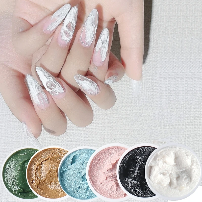 Высококачественный 3D гипсовый гель для ногтей под заказ, черно-белый цветной УФ-гель для ногтей