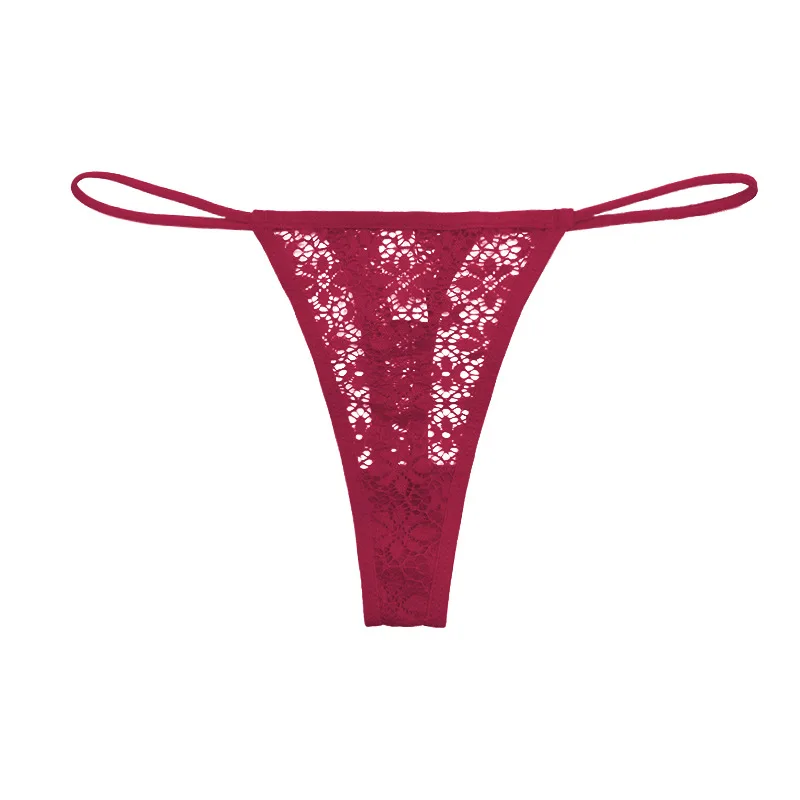 Sfyg107 Girls' Low Waist Lace Thong Solid Color Transparent Hollow ...