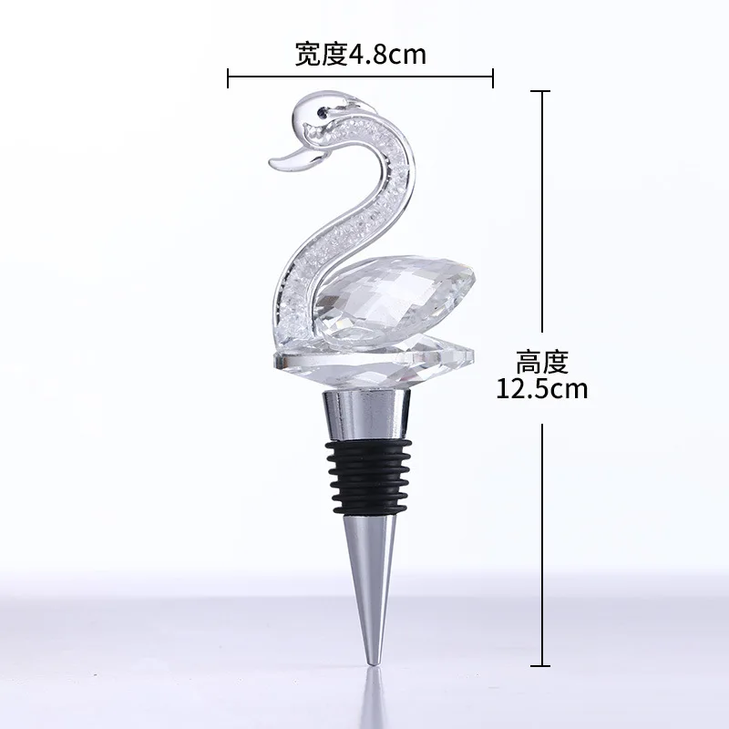 product 3d engraving crystal swan wine bottle stopper romantic glass wedding gift bar accessories decoration-11
