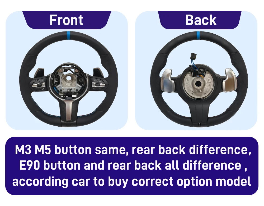 Volante de couro para BMW Série E E87 E81 E82 E90 E91 E92 E84 E89 E70 E71_voghion.com