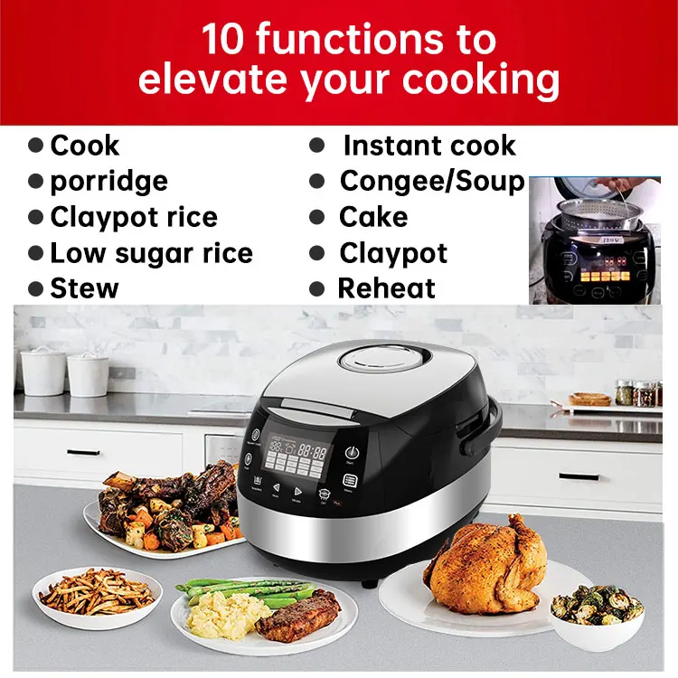 Oem Classic 5l 6cup Stainless Steel Multi Digital Novel Black Electric