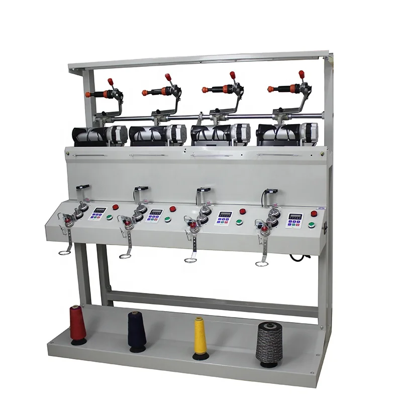 2 Heads Yarn Bobbin Winding Machine Double Spindles Wool Yarn Rewinding Machine