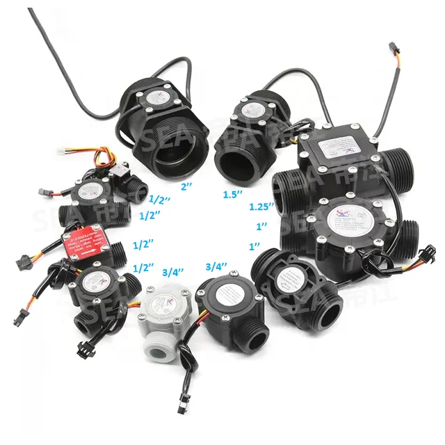 热销ing DN40 DN50 霍尔效应 涡轮流量计 5-150L/10-200L 3.5-24V 水 仪表 for 游泳 游泳池 液体 控制 OEM