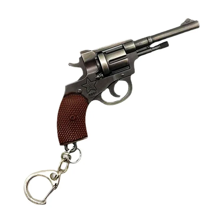 Mini Revolver Metal Alloy Hand Model Keychain P92 R45 R1895 Toy Gifts for Boys Tactical Keyring