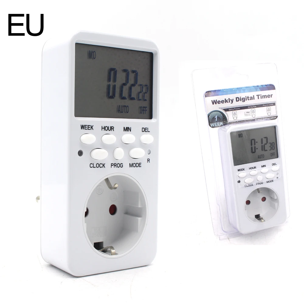 Manhua Electronic Digital Timer Switch 24-hour Cycle EU UK US FR Plug Intelligent Home Timer Socket