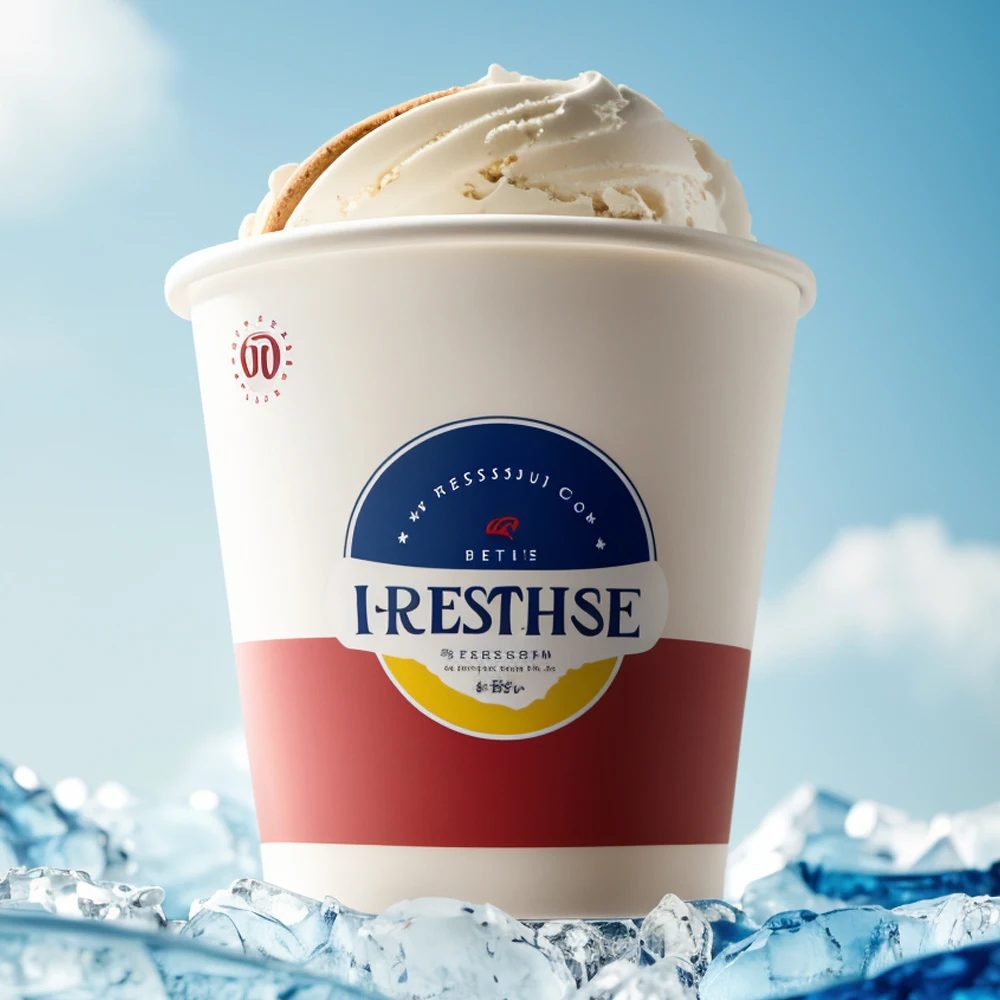 Dual Coated Disposable IceCream Cup Frozen Ice Cream Container Packaging Mini Paper Cup With Lid Eco Friendly