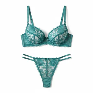 Top Wholesale Sexy Underwear with Exquisite Large Scale Floral Lace Double Strappy Cage Hip Women Lingerie for Sexy Panties