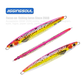 60g 3D Printed Mackerel Needle Speed Scale Saltwater Jigging Lure Vertical Metal Jig Luminous Uv Glow pink – Metal Jig – view 3