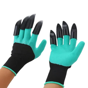 Garden Digging Gloves Latex Digging Gloves Gardening with Claw Grasping Soil Planting Soil Mixing Garden Planting Flower Gloves