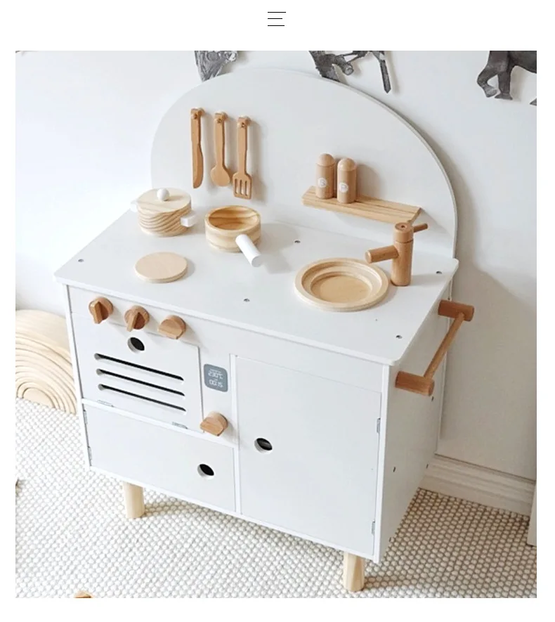 Скандинавская имитация кухонных игрушек, посуда, деревянные игрушки