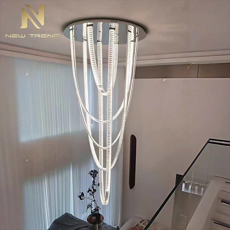 CPL-381 Luxury Bespoke Ceiling Light Indoor Decoration Hotel Lobby Villa Staircase Led Crystal Chandelier