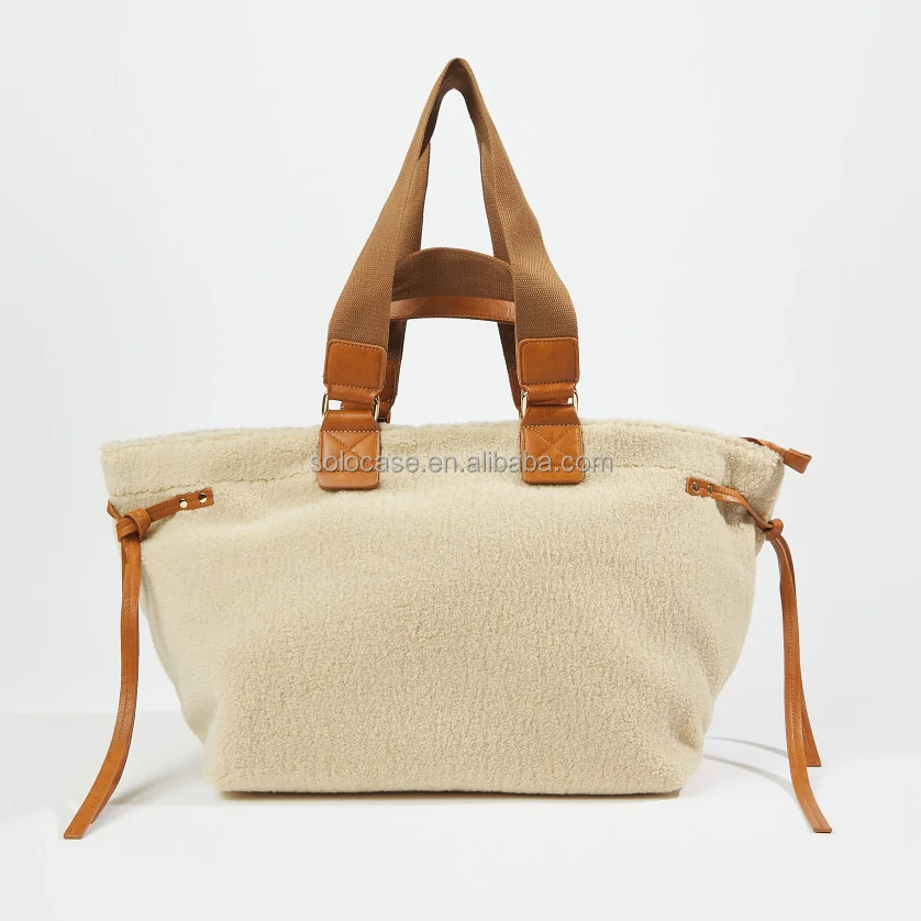 Teddy Fur Material Travel Tote Bag