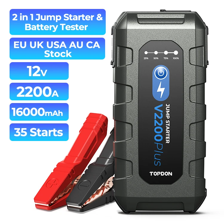 2023 Topdon Portable Smart EU Multi-Function Js1200 2000A Emergency Jump  Pack Booster 2000 AMP 12 Volt Battery Cable Car Power Bank Jump Charger  Starter Booster - China Jumpstarter, Car Booster