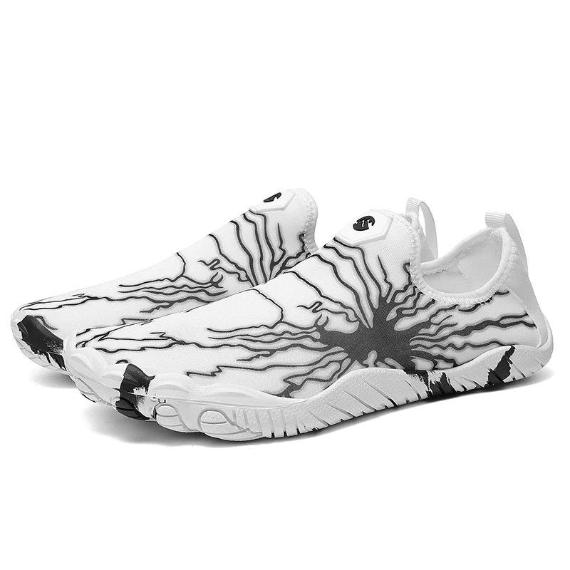 Spring unisex printed breathable mesh non-slip quick-drying rubber lightweight barefoot water shoes, suitable for beach and yoga.