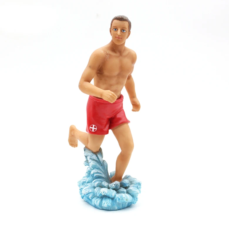 Custom Made Dashboard Bobble Head Running on Beach Surf Man Action Figure Bobblehead