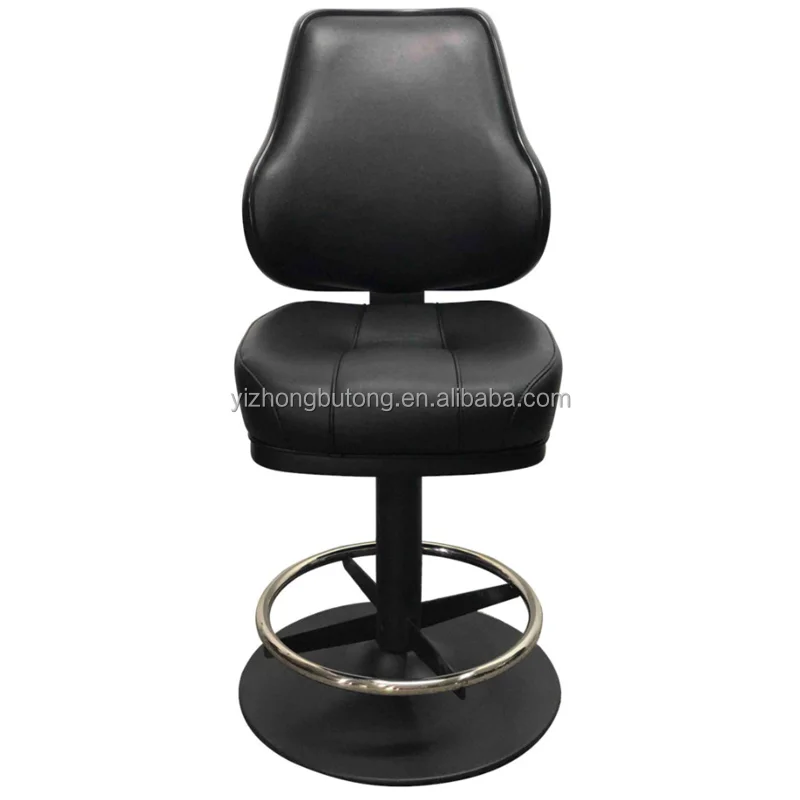 Wholesale Black Leather Metal Leg Poker Casino Chair For Sale,High Back