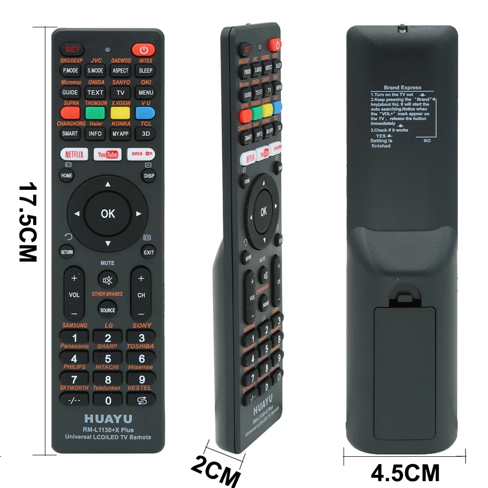 Telecomando Universale RC1205 Per TV Hitachi, Sostituzione Originale, Nessuna Programmazione, Con Batterie Non Incluse