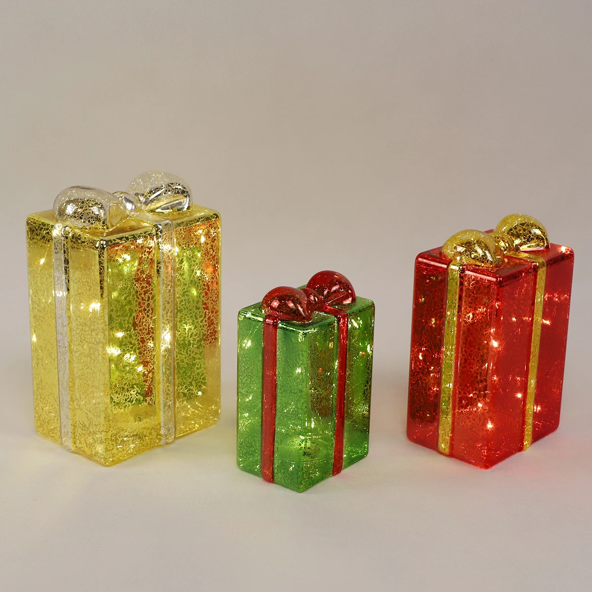 Professionally Customizing Christmas LED Lights Glass Gift Box Outdoor Christmas Decoration