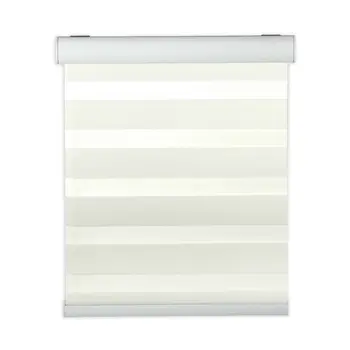 White color wireless battery motorized zebra blinds