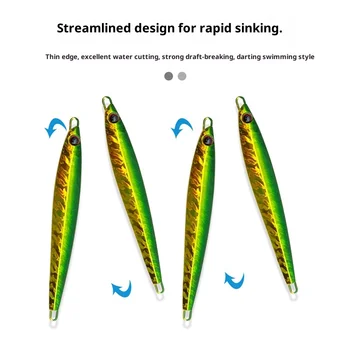 CHEERY Full-Water-Column Overturned Slow-Rocking Metal Jig Lure Laser Bionic Design for Mahi-Mahi Red Snapper Fishing Artificial – Metal Jig – view 4