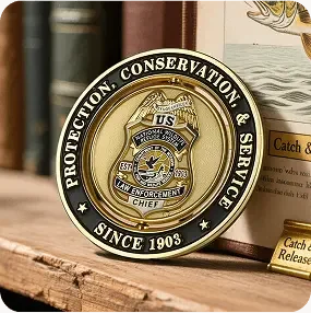 US Fish and Wildlife gold spinner coin