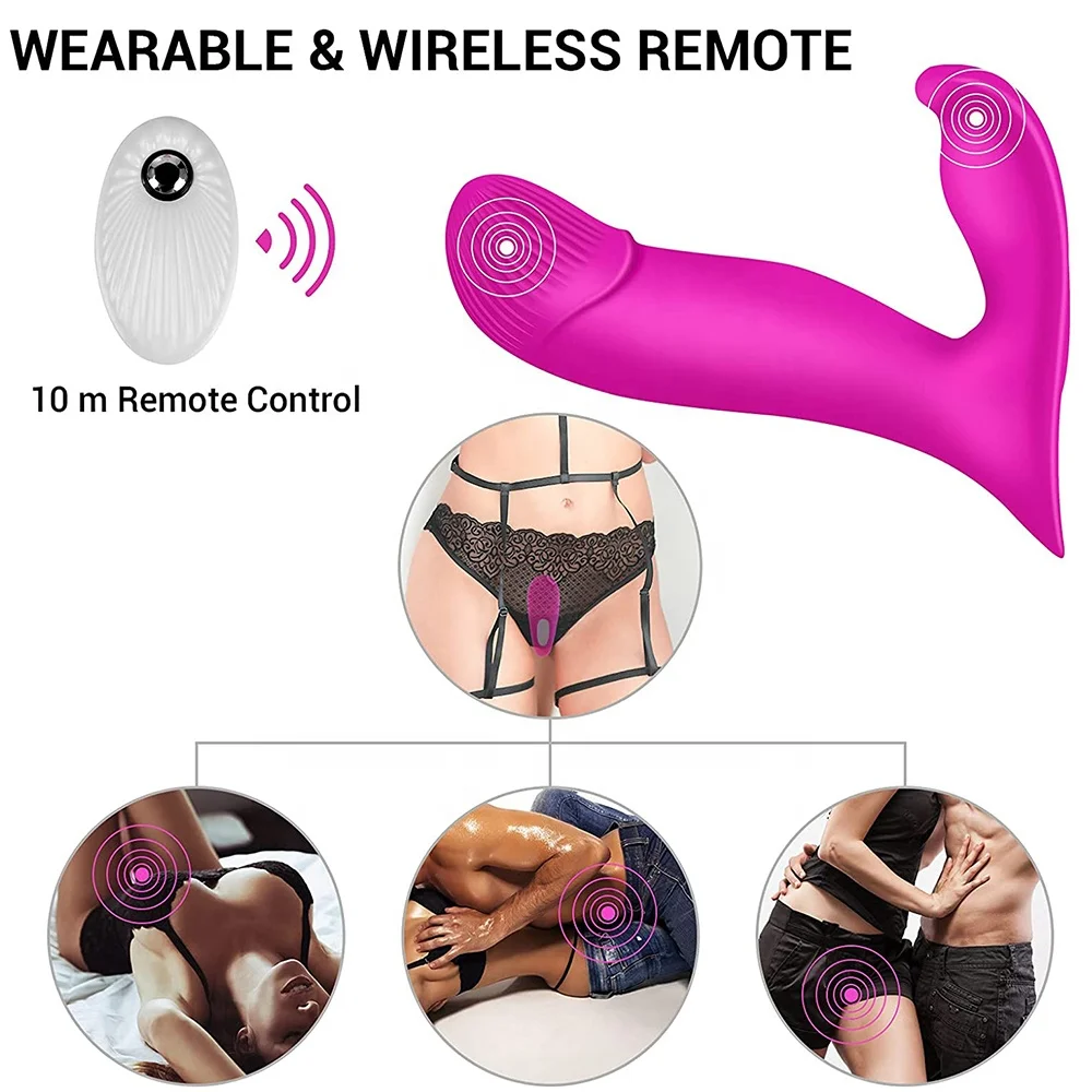 Remote Control Wearable Panty Vibrator Female Clitoral and G Spot Stimulation Thrusting Dildo Vibrator for Women