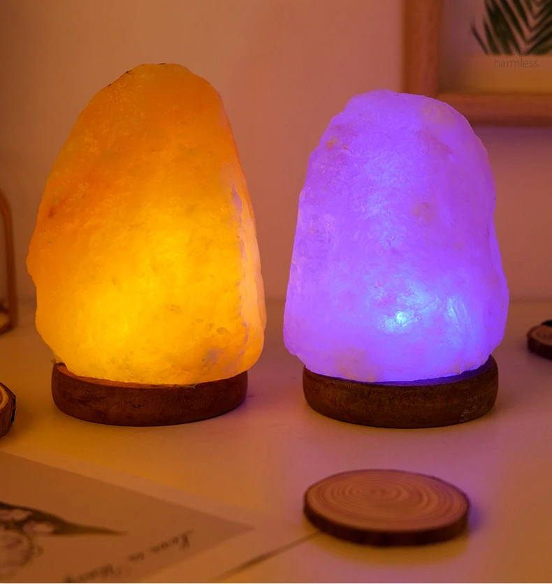 Natural Himalayan Salt Lamp Hand Carved Natural Chunk Pink Crystal Rock