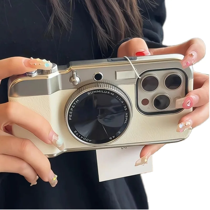 High Quality Hard PC Case for iPhone 16 15 14 13 Pro Max Magnetic Stereo Camera Electroplate Craft XR Model Pack in OPP