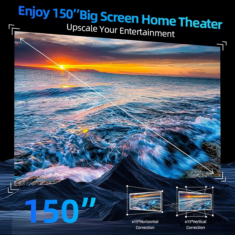 Rigal E23 Customized Mini Android Multimedia Projector Wireless Screen Home Cinema Overhead Sealed Projector for Movie Part